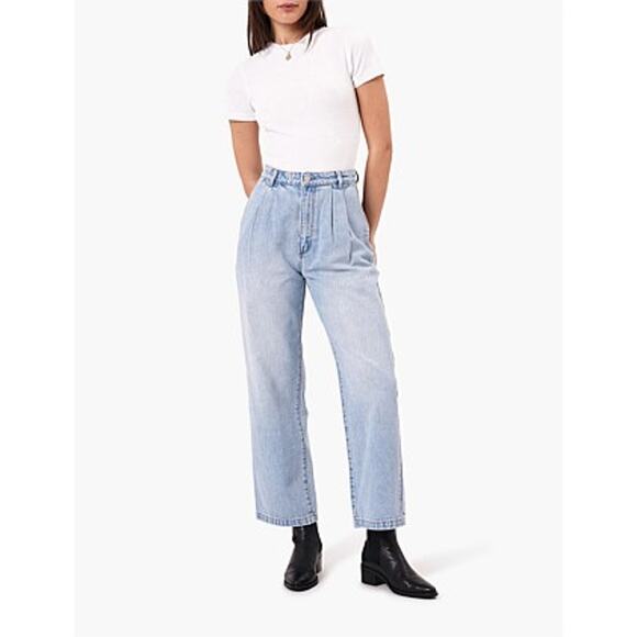 Rolla’s Chloe Pleat High‎ Rise Denim Jeans Light Blue Size 25 - Picture 1 of 9